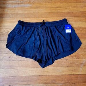 New Womens Extra Large Joy Lab Black Lightweight Mid-Rise Short